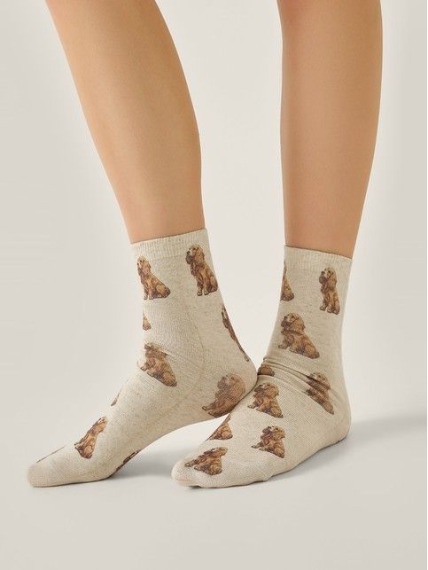 Носки со льном из лимитированной коллекции BEST FRIENDS «Английский кокер-спаниель»