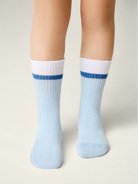 Удлиненные носки с контрастной линией на резинке