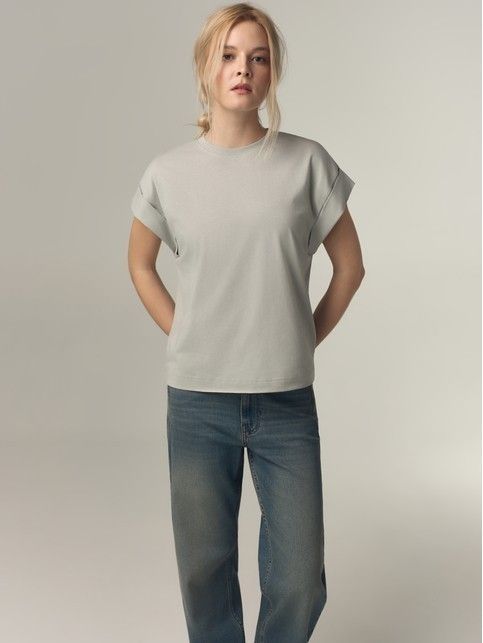 Футболка из хлопка с подворотами LBL 3519 - купить в интернет-магазине Conte