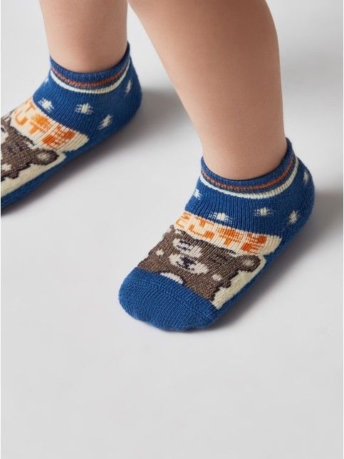 Носки хлопковые детские (махровые, антискользящие) синий