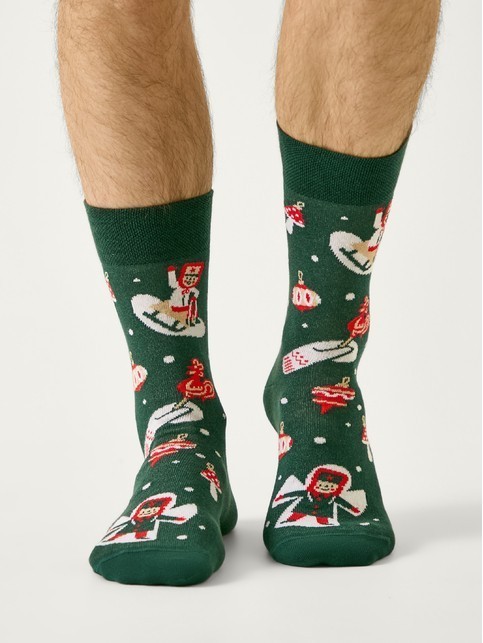 Мужские носки с рисунком «Игрушки» зимняя коллекция