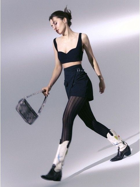 Колготки с ажурным рисунком и полосами LACY LINE