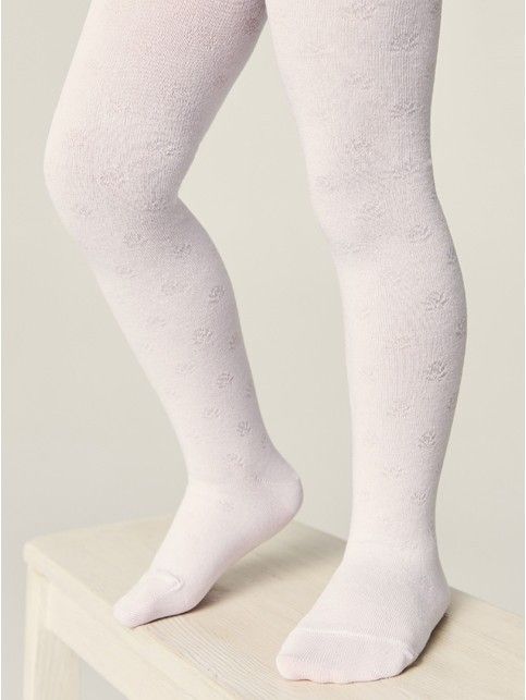 Хлопковые колготки с рисунком «цветы»