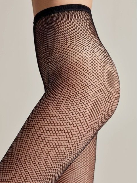 Колготки женские в сетку RETTE MEDIUM Lycra® неро цвета