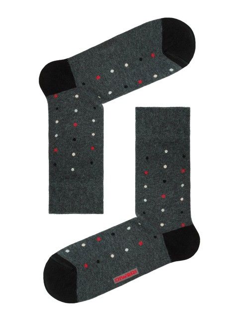 Хлопковые темно-серо-бирюзовые носки HAPPY, модель 035