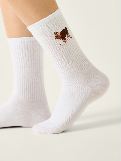Хлопковые носки с вышивкой «Йорк» из лимитированной коллекции BEST FRIENDS