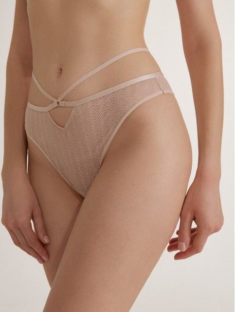 Трусы «бразилиано» из сетки с узором «зигзаг» WAVE LBR 2979