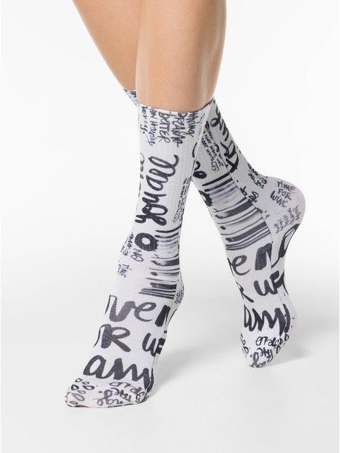 Удлиненные носки с хлопком «Time for wine»