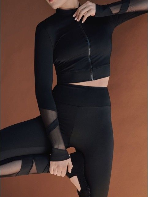 Укороченный спортивный джемпер на молнии DOUBLE CONTE SPORT LJ 2274