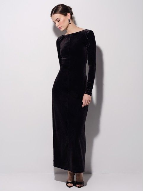 Платье-макси из велюра с вырезом на спине LPL 3330 - купить в интернет-магазине Conte