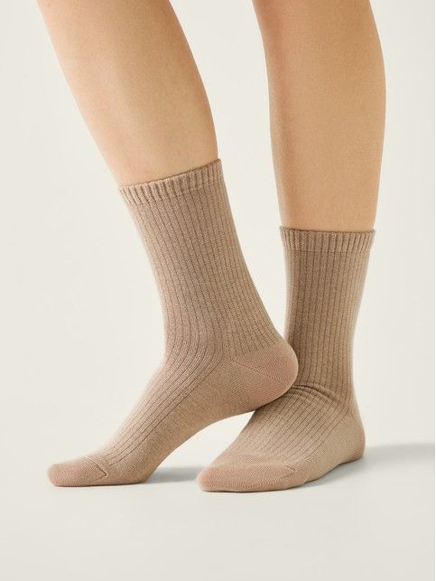 Удлинённые хлопковые носки CLASSIC в рубчик