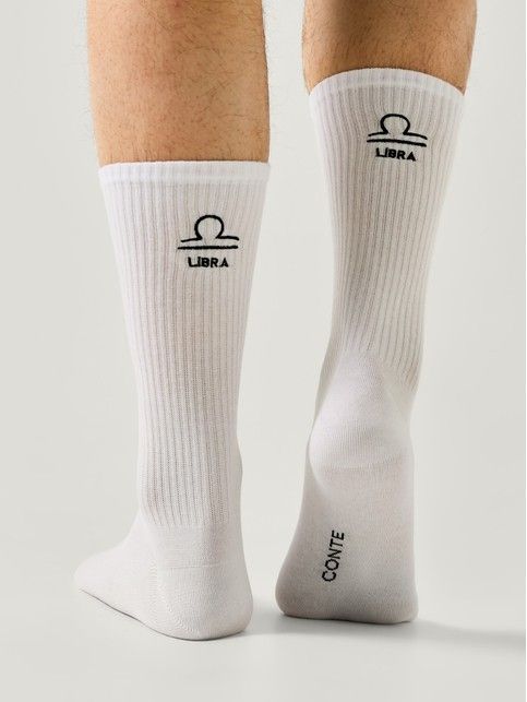 Удлинённые хлопковые носки с вышивкой «Весы»