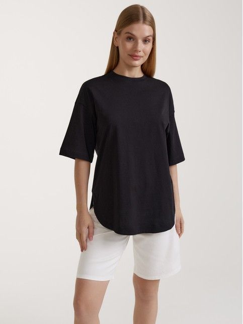 Футболка из хлопка с фигурным низом LD 3087