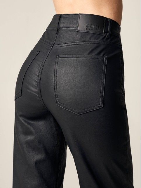 Джинсы прямого кроя с напылением «под кожу» CON-509