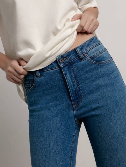 Классические джинсы skinny с высокой посадкой CON-528
