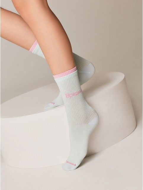 Удлиненные носки из хлопка в рубчик с надписью «Вредьма»