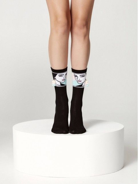 Носки с декором из лимитированной коллекции, модель 232