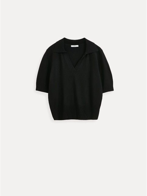 Джемпер-поло прямого силуэта из пряжи с вискозой LDK2578 - купить в интернет-магазине Conte