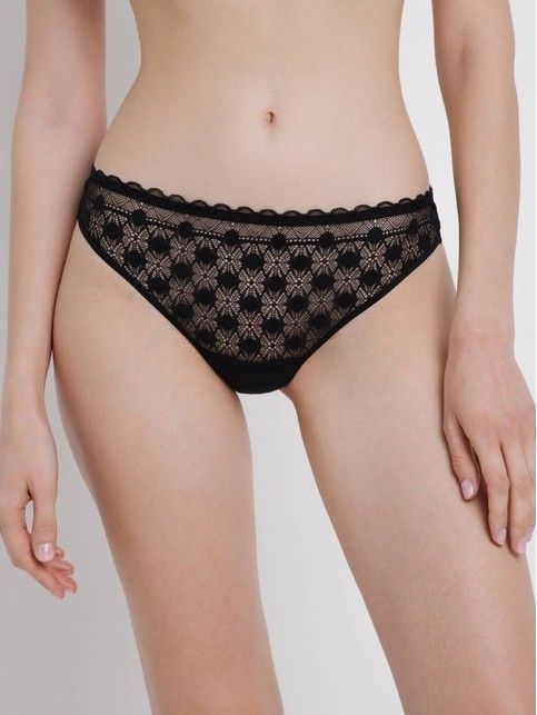 Бесшовные Трусы «бразилиана» с кружевом DOTS LBR 1544