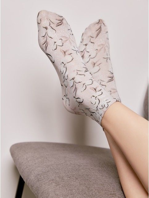 Сияющие носки с рисунком "White flower"