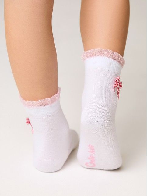 Носки TIP-TOP с декоративным бантиком и воздушным волнистым бортом