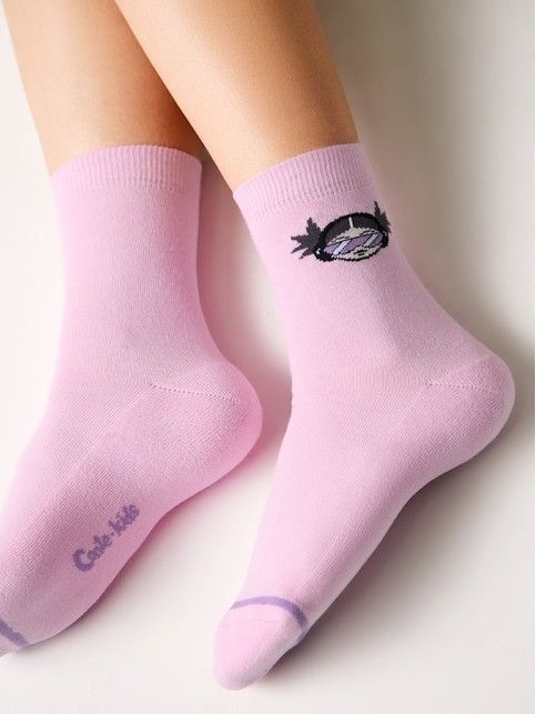 Хлопковые светло-розовые носки SOF-TIKI с махровой стопой, модель 523