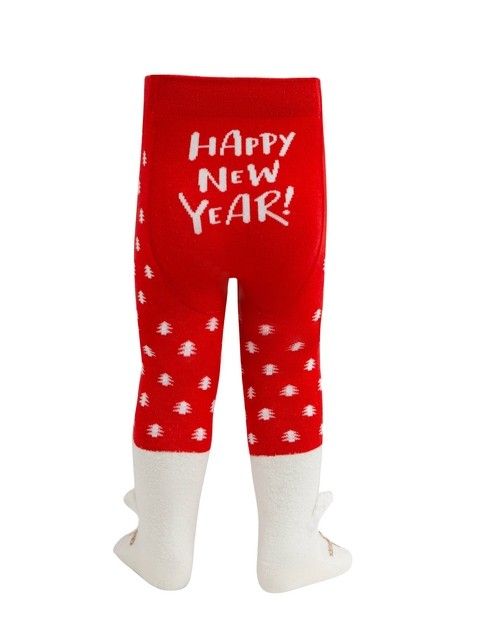 Новогодние хлопковые колготки с рисунком «Happy New Year»
