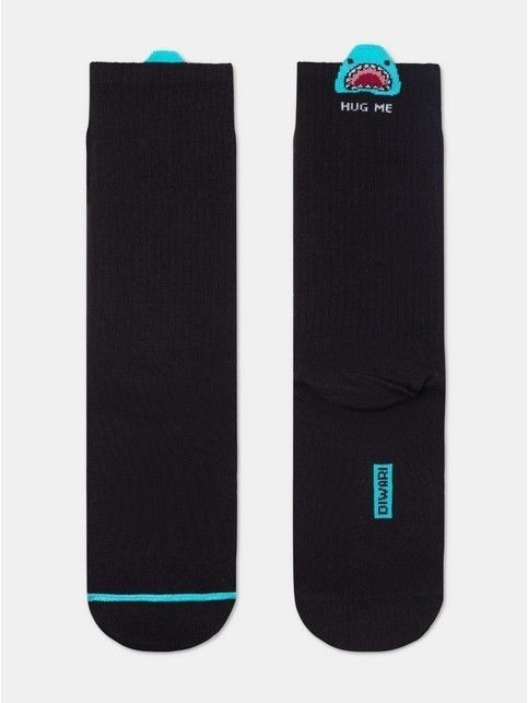 Удлиненные носки в рубчик декоративным 3D-пикотом “Shark”