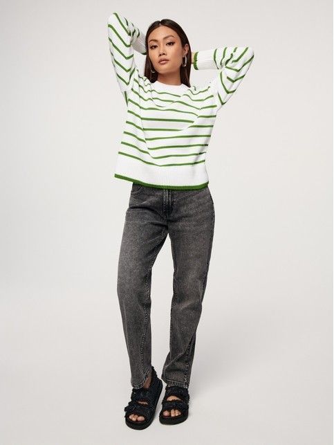 Джинсы mom из денима оксидной варки CON-590