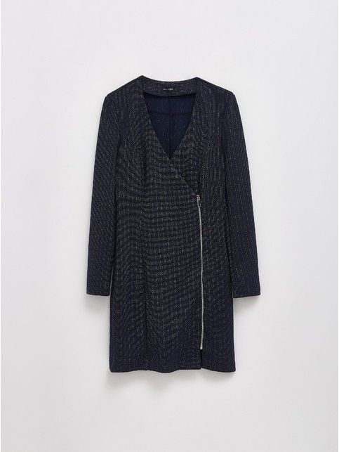 Платье-футляр на молнии в вертикальную полоску с люрексом LPL 2428