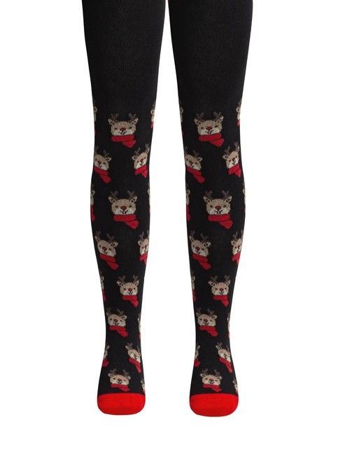 Новогодние колготки из хлопка с рисунком «Оленёнок»