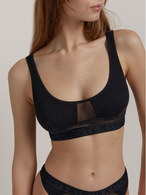Бюстье из хлопка в рубчик и эластичной сеточки RIB WITH MESH LBE 2492