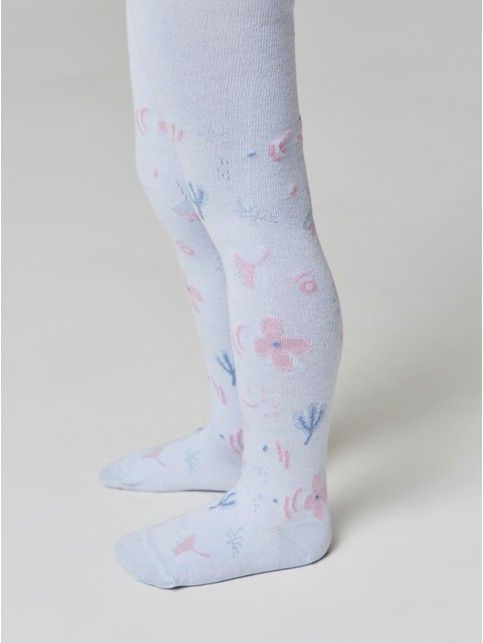 Хлопковые колготки с цветочным рисунком