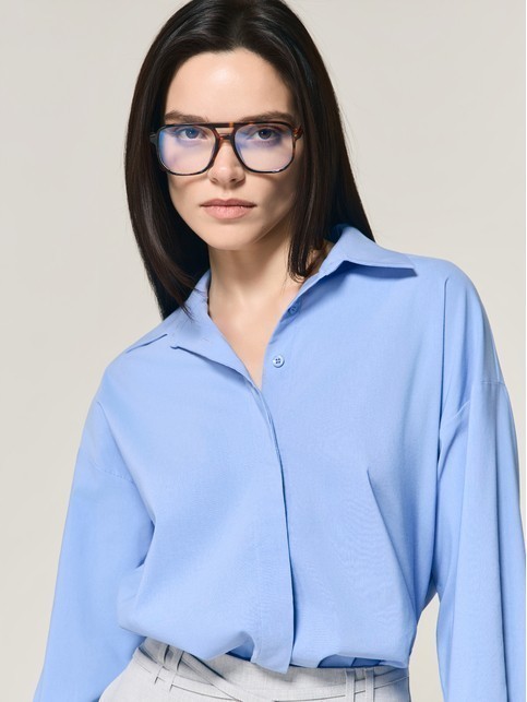 Рубашка свободного кроя с хлопком LRU 3439 - купить в интернет-магазине Conte