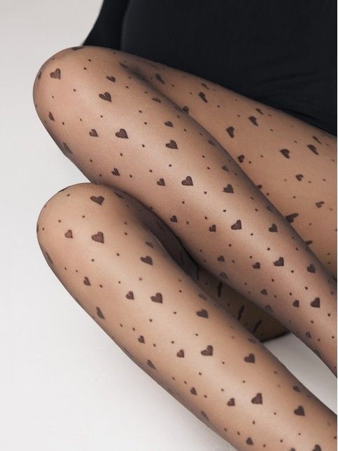 Колготки в сердечки и точки FEELING