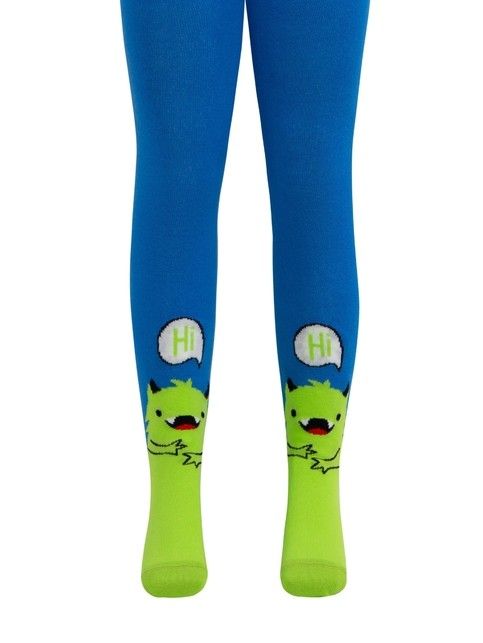 Колготки из хлопка с рисунком монстриков «Hi»