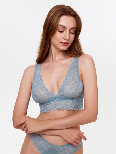 Бюстье с цветочным кружевом и прозрачной сеткой FLOWER LINE LBE 3175