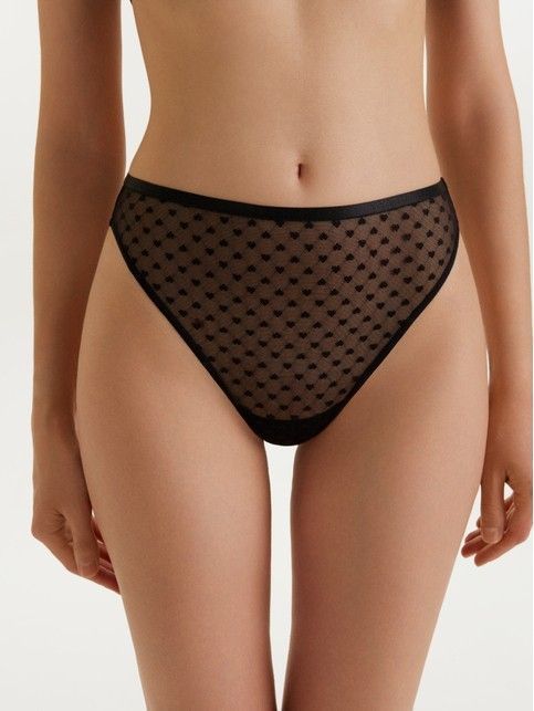 Трусы бразилиана с высокой линией талии из сетки с сердечками HEARTS LBR 3338 - купить в интернет-магазине Conte