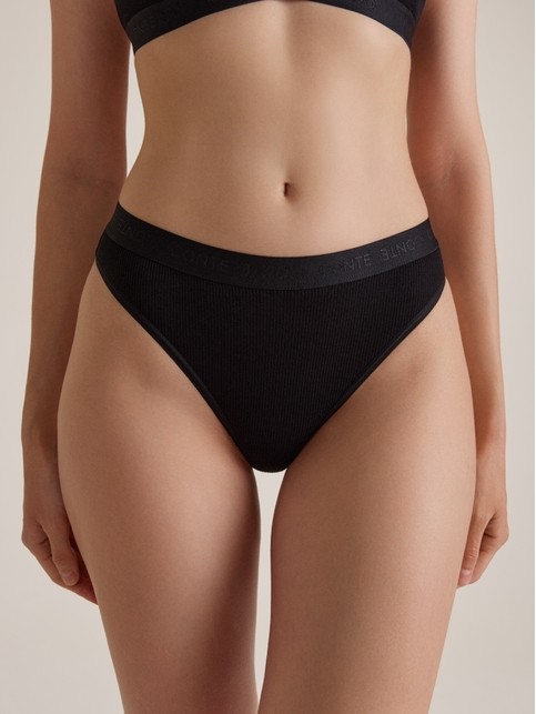 Трусы бразилиано в рубчик со средней линией талии ACTIVE SHAPE LBR 3190