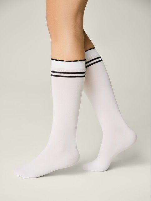 Гольфы с контрастными полосами из микрофибры LUCKY