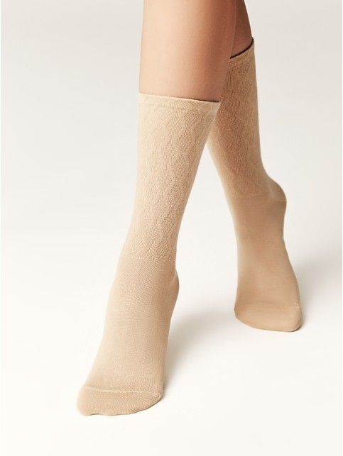 Удлинённые носки с хлопком и рисунком «зигзаги»