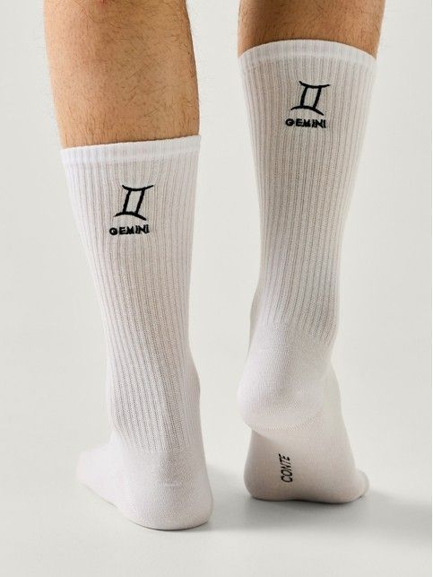 Удлинённые хлопковые носки с вышивкой «Близнецы»