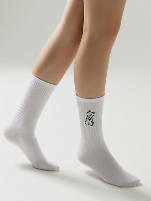 Хлопковые носки с вышивкой «Вестик» из лимитированной коллекции BEST FRIENDS