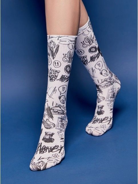 Удлиненные носки с хлопком "Sketch"