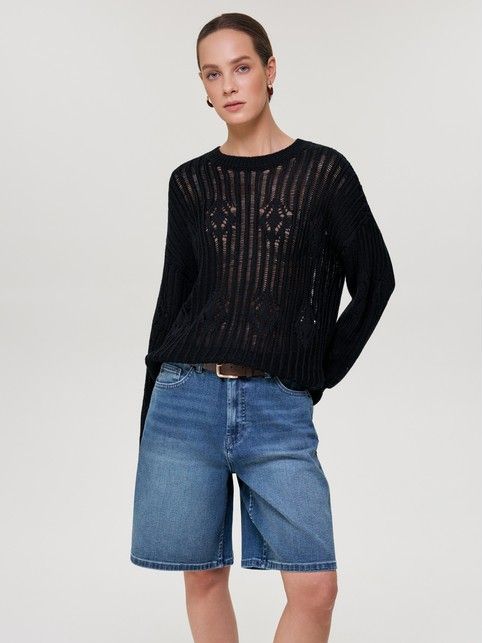 Ажурный джемпер свободного силуэта LDK2553 - купить в интернет-магазине Conte