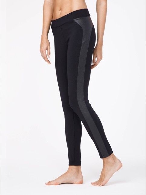 Ультрамодные леггинсы с лампасами из искусственной кожи DIVA (в пакете)