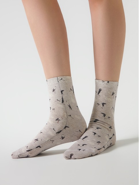 Носки из пряжи со льном «Аист»