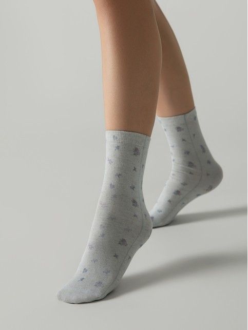 Носки из пряжи со льном «Цветы» - купить в интернет-магазине Conte