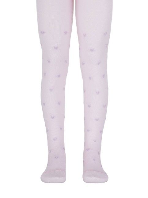 Хлопковые колготки с сердечками из люрекса