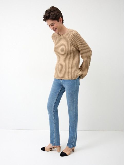 Джемпер объёмного силуэта из хлопковой пряжи LDK 24117